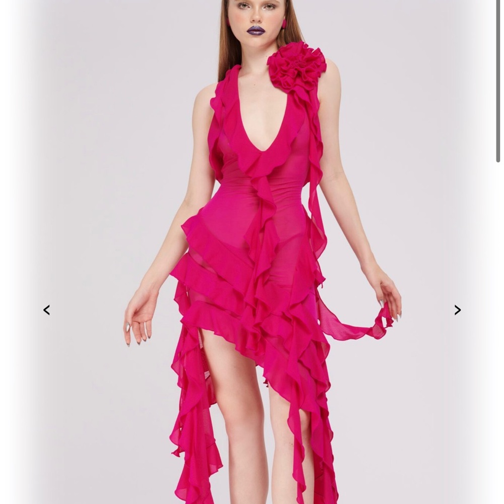 FANCI CLUB “GARDEN OF EDEN” DRESS HOT PINK SIZE M — BRAND NEW
